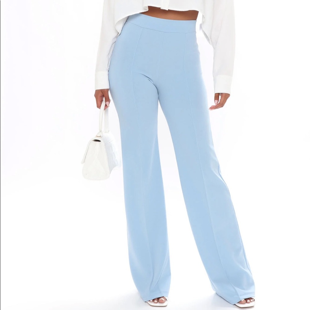 Fashion Nova Victoria High Waisted Dress Pants- Slate Blue | size M |